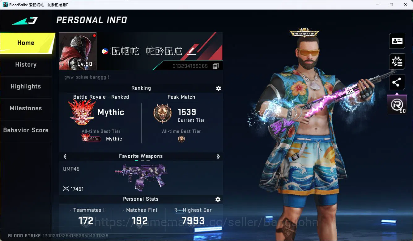 Blood Strike Accounts ASIA|COLLAB=QBZ95,KAR98K|LIMITED=RPK,AR97,MP7|ULTR image 19