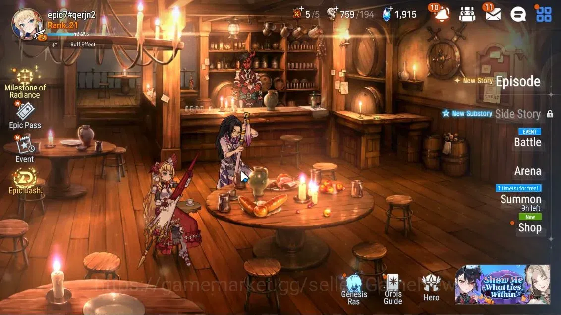 Epic Seven Accounts Mid-Tier GLOBAL Unverif|2 ML(Tidal Rift Elvira,LQ Charlotte)+Zahak,Landy,Tenebria,etc|PoH ON|Abyss F 1