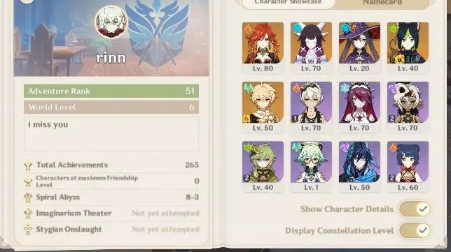 Genshin Impact Accounts Others ASIA|Usnunset|AR 51| 2 Lim : Mavuika, Columbina| Mc Male|Detail Check SS|TakeMail(GI1189Z) 1