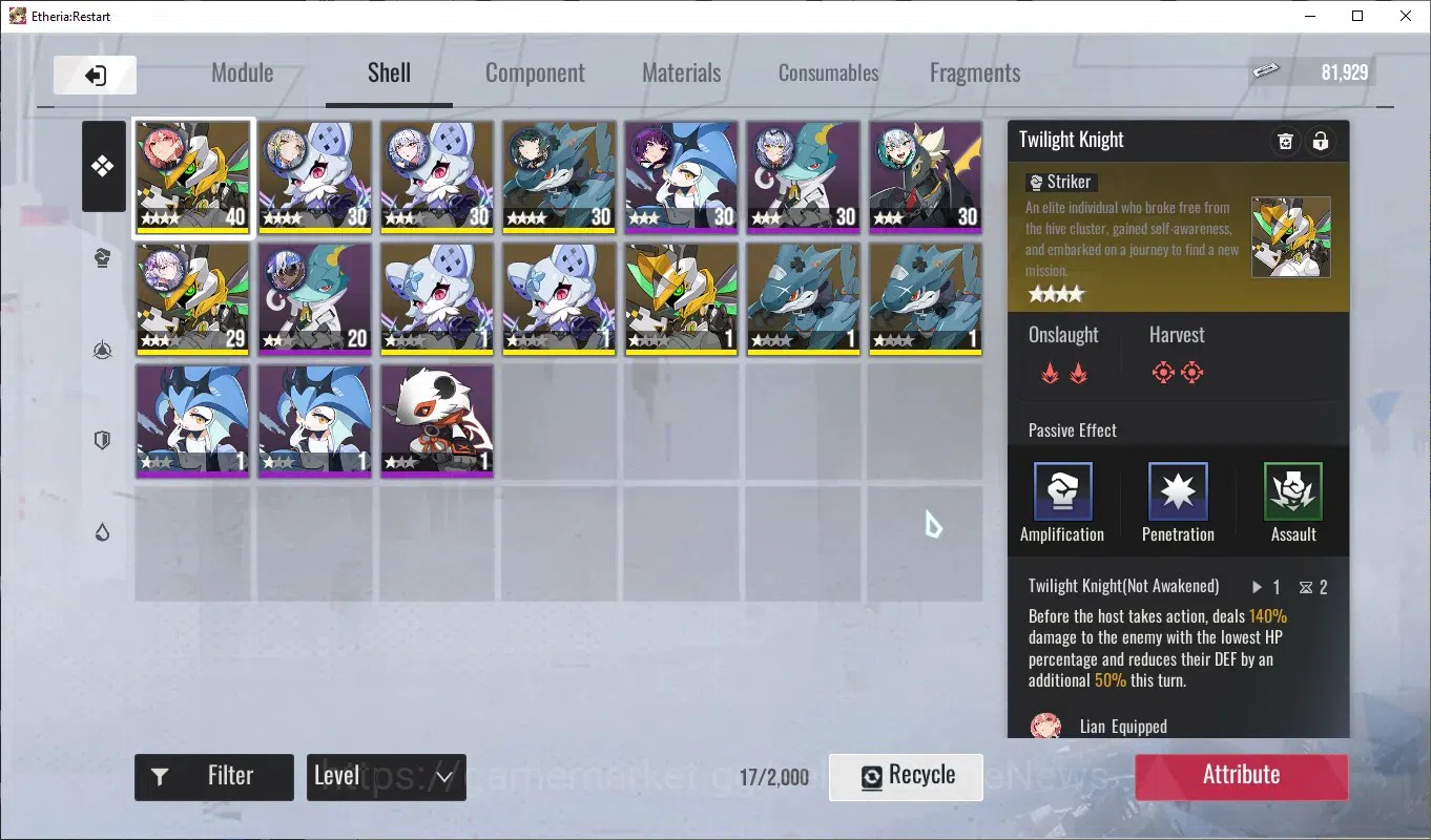 Etheria: Restart Accounts EUROPE-S22|Lv27|6K Crystal|14 SSR[Lian,Plume,Xuan image 13