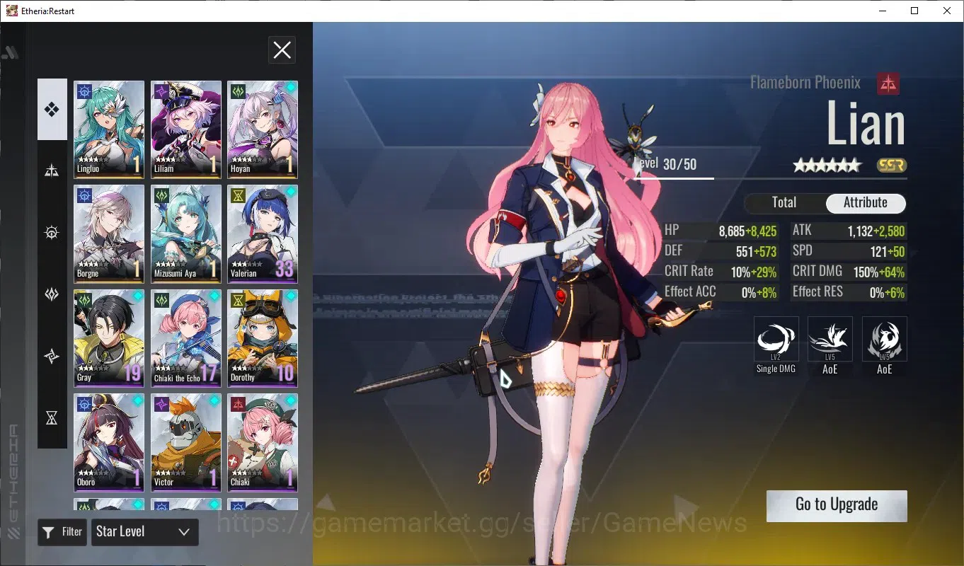 Etheria: Restart Accounts EUROPE-S22|Lv27|6K Crystal|14 SSR[Lian,Plume,Xuan image 3