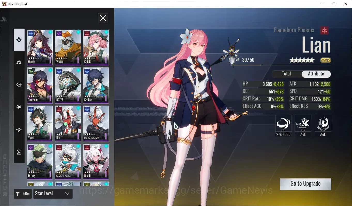 Etheria: Restart Accounts EUROPE-S22|Lv27|6K Crystal|14 SSR[Lian,Plume,Xuan image 4