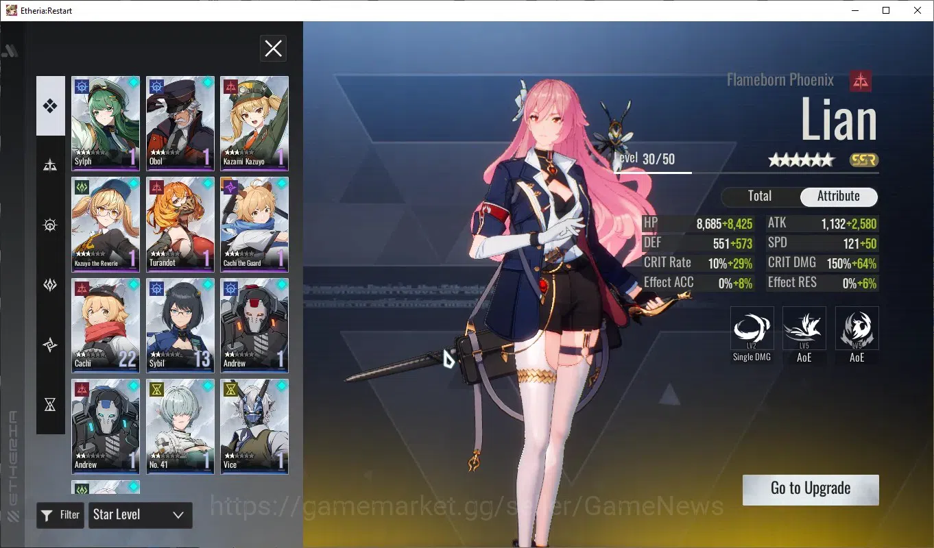 Etheria: Restart Accounts EUROPE-S22|Lv27|6K Crystal|14 SSR[Lian,Plume,Xuan image 6