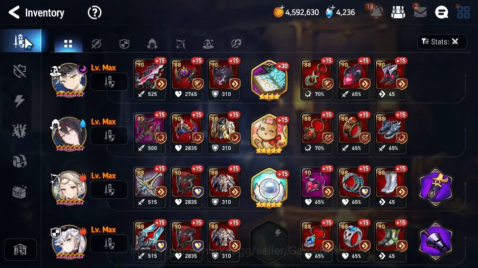 Epic Seven Accounts Mid-Tier ASIA Verif|16 ML(A Tywin,Belian,SP Politis,C Lilias,etc)+Collab(Sol,Ram,Shuna),Etc|4,2 13