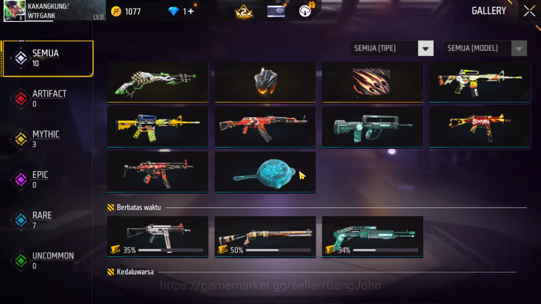 Free Fire Accounts Indonesia | Vault 10 | Polosan SG Lumut | FF607B image 4