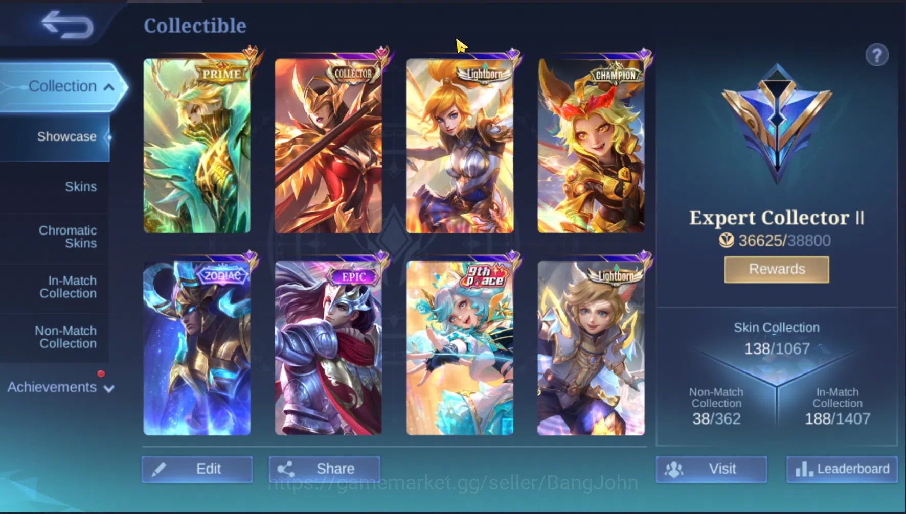 Mobile Legends: Bang Bang Accounts Others Hero 78 | Skin 138 | Emblem Max 1 | Prime Granger | Collector Parsha | Lightborn 4