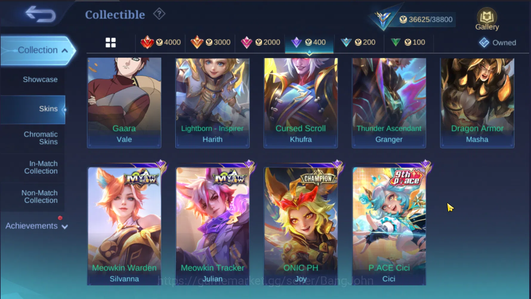 Mobile Legends: Bang Bang Accounts Others Hero 78 | Skin 138 | Emblem Max 1 | Prime Granger | Collector Parsha | Lightborn 9