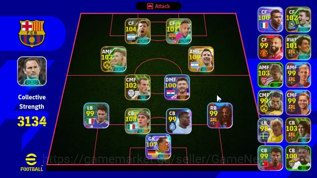 eFootball Accounts Legends & Iconic Players Android|Big Time Lionel Messi|8 Epic Fabio Cannavaro,Sergio Aguero,Marco Reus|3 1