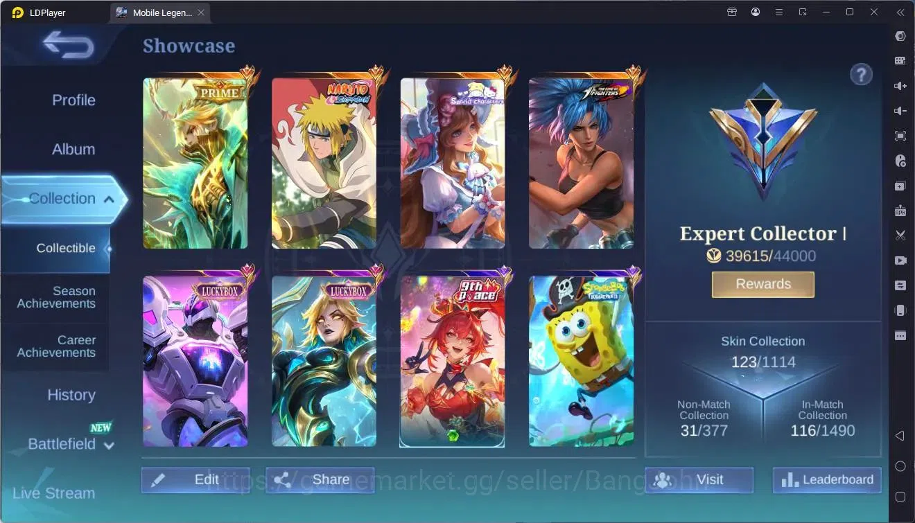 Mobile Legends: Bang Bang Accounts Global|Hero 63|Skin 123|Expert|Prime Granger,Narut image 2