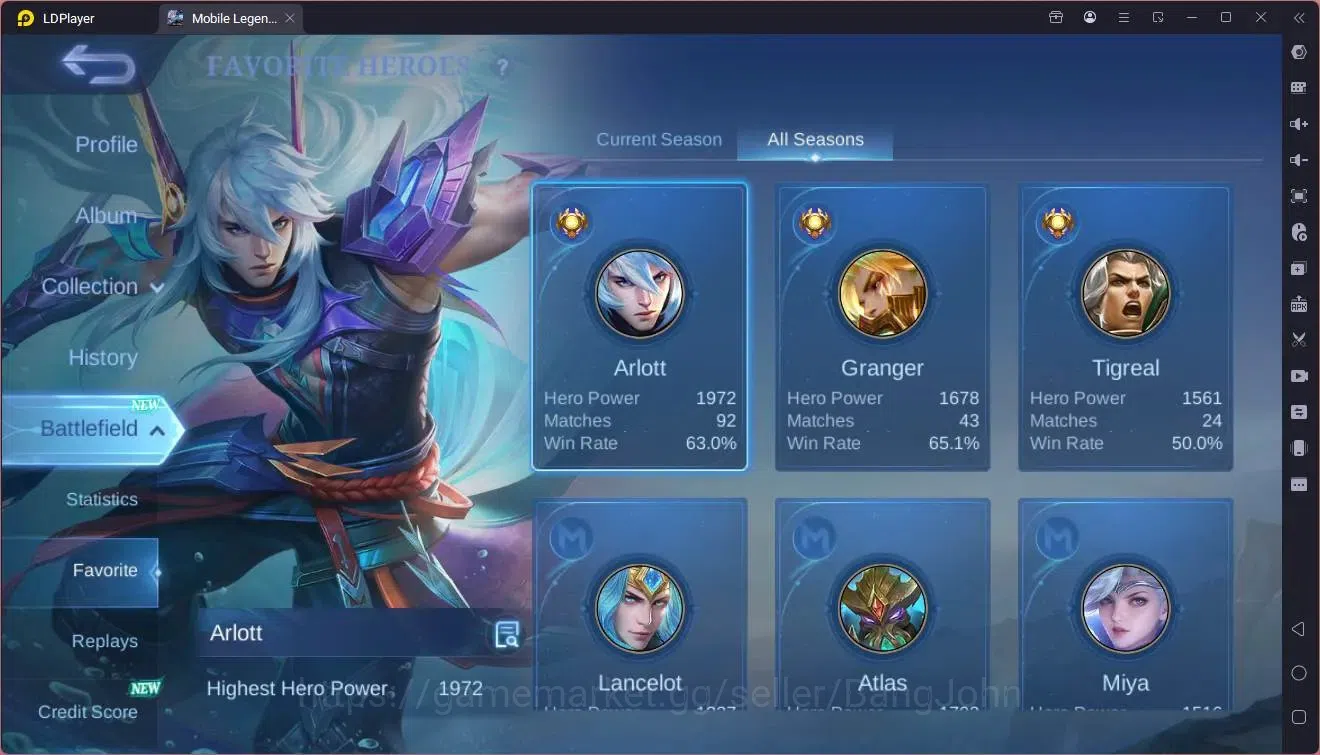 Mobile Legends: Bang Bang Accounts Global|Hero 63|Skin 123|Expert|Prime Granger,Narut image 4