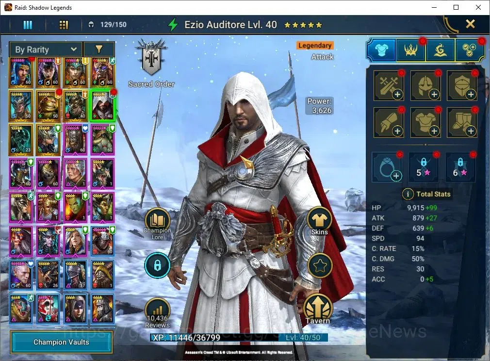 Raid: Shadow Legends Accounts Mid-Game Lv 53|815K Power|10 Legend(Ninja,Artax,Ezio,Alice,Ludex,McAngelo,Loki,Etc)|10K 14