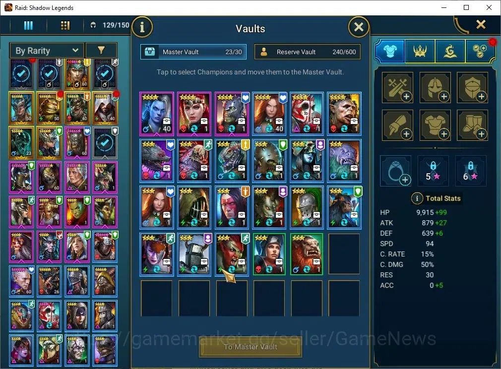 Raid: Shadow Legends Accounts Mid-Game Lv 53|815K Power|10 Legend(Ninja,Artax,Ezio,Alice,Ludex,McAngelo,Loki,Etc)|10K 15