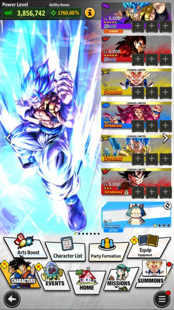 Dragon Ball Legends Accounts Starter 273M Total Power|LV161|3 UL+ 16 LL|SS God Gogeta,SS Goku,SS4 2