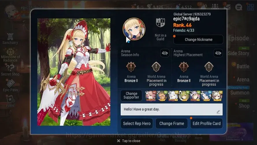 Epic Seven Accounts GLOBAL|UnVerif|6 ML(BM Haste, Belian, WOTM Tenebri image 2