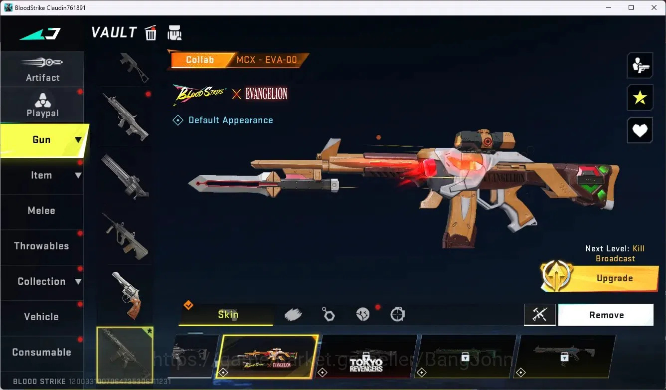 Blood Strike Accounts ASIA|Collab Gun MCX - EVA-00|3 Legend Gun|Collab E image 5