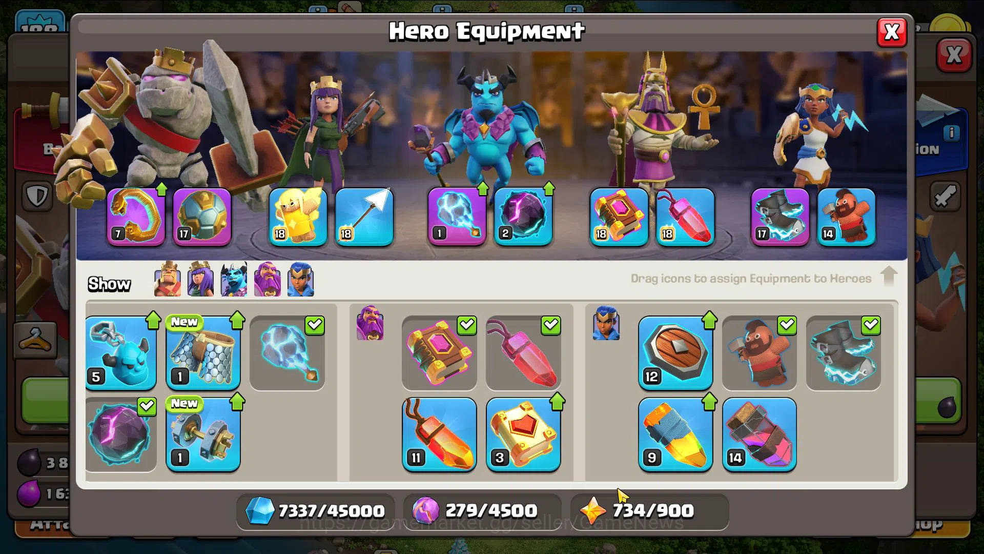 Clash of Clans Accounts Mid-Tier TH 15 MAX-BH9|LV188|HH 9|BK 60,AQ 65,GW 45,MP 51,RC 33|CN OFF|763 Gems,Limited Skin,4 Epic 2