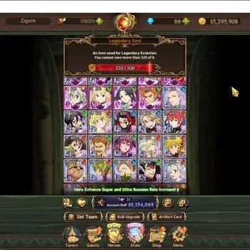 The Seven Deadly Sins: Grand Cross Accounts Endgame ASIA|10.1M CC|270 LS|19 LR,16 UR