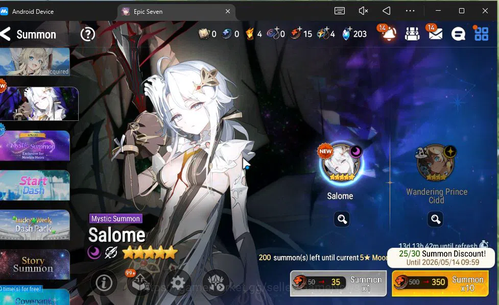 Epic Seven Accounts GLOBAL Unverif|New Era|5 ML(Salome,SP Politis,Arch image 12