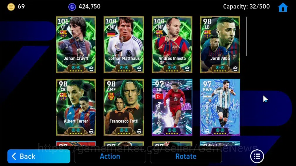 eFootball Accounts Legends & Iconic Players Android|17 Epic (Johan Cruyff,Lothar Matthaus,Andres Iniesta,Jordi Alba,Albert 5