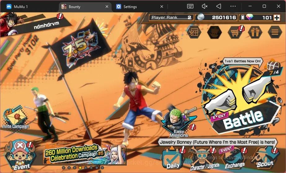 One Piece Bounty Rush Accounts High-End Android |4 EX|PR 2|GP Gol D. Roger,Monkey D. Garp,Borsalino,Seraphim S-Snake|RD 1