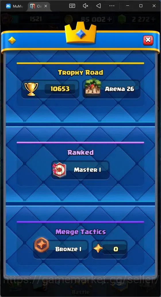Clash Royale Accounts Mobile|CL 1521|KTL 15|Trophy 10653|121 Cards|1 Max image 4