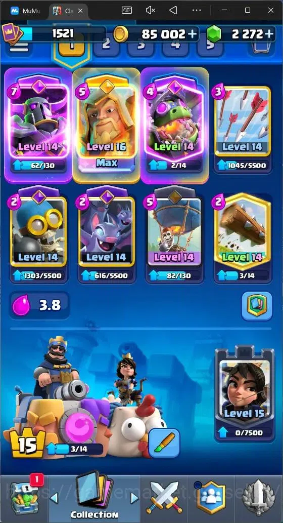 Clash Royale Accounts Mobile|CL 1521|KTL 15|Trophy 10653|121 Cards|1 Max image 6