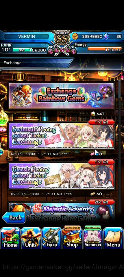 Grand Summoners Accounts Global|Rank 101|26 Ascend|[WH Fen,Houka,PaladinRoy image 11