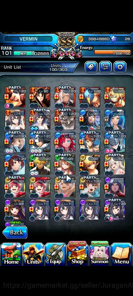 Grand Summoners Accounts Global|Rank 101|26 Ascend|[WH Fen,Houka,PaladinRoy image 2