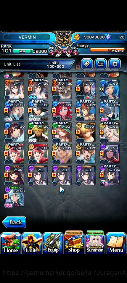 Grand Summoners Accounts Global|Rank 101|26 Ascend|[WH Fen,Houka,PaladinRoy image 3