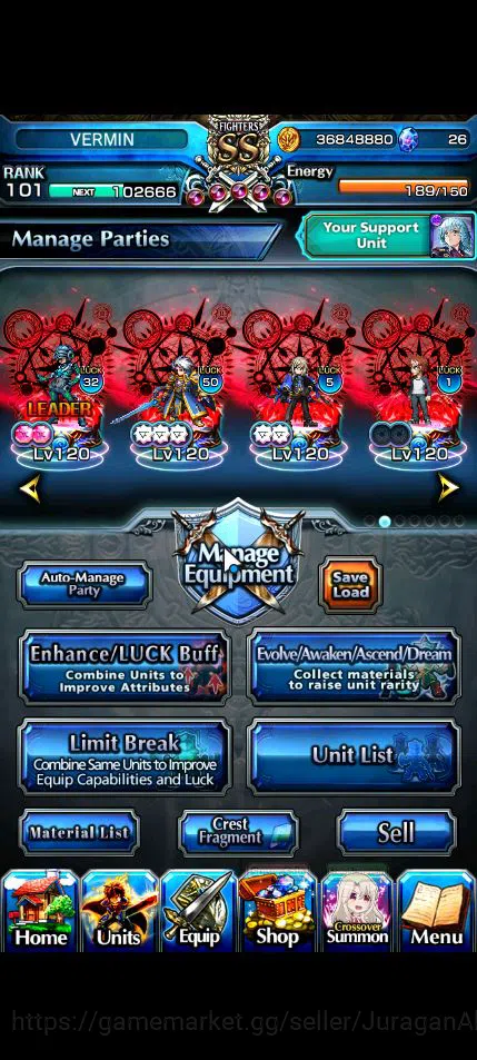 Grand Summoners Accounts Global|Rank 101|26 Ascend|[WH Fen,Houka,PaladinRoy image 7