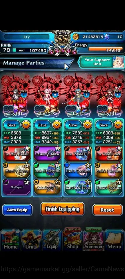 Grand Summoners Accounts End-Game Global|Rank 78|17 Ascend+8 TW|[Smiyu,Emiya,Kyoko,Liza,Etc]+TW,Sayaka,Kirisame,Madoka,S 3