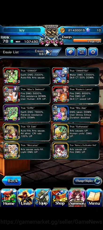 Grand Summoners Accounts End-Game Global|Rank 78|17 Ascend+8 TW|[Smiyu,Emiya,Kyoko,Liza,Etc]+TW,Sayaka,Kirisame,Madoka,S 6
