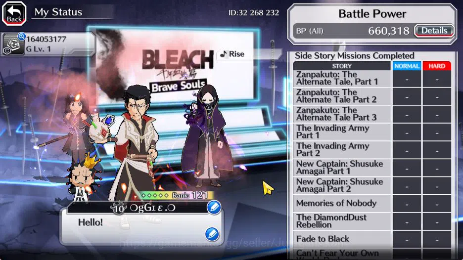 Bleach: Brave Souls Accounts High-End [Global] BP 660K + 20K Orbs| 4 MT [Magic Society(Askin,As Nodt,Giselle),Meninas 4