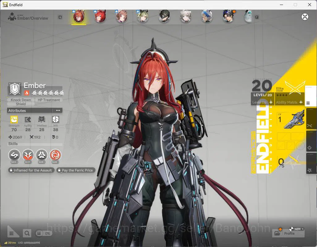 Arknights: Endfield Accounts NA EU | starter fresh | Ember, laevatain, Ardelia, Lifeng, WP 6s 4 | for sign n detai check SS 5