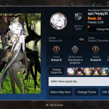 Epic Seven Accounts High-End ASIA | 4 ML(Salome,BHwayoung,RRoana,TMLuluca)|PoH+Bless ON|SS 475|Gold 10.8M|Stigma 101K |Log