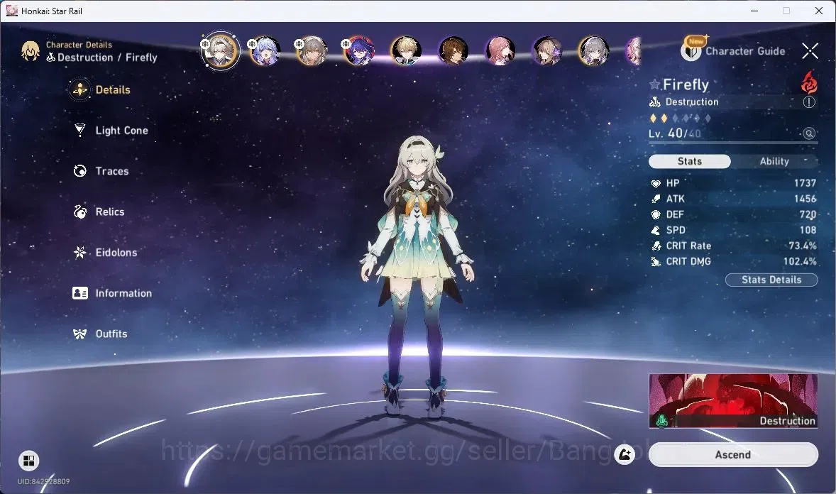 Honkai Star Rail Accounts ASIA | TL 29 | 4 LIMIT | FIREFLY | ROBIN | HUO HUO image 3