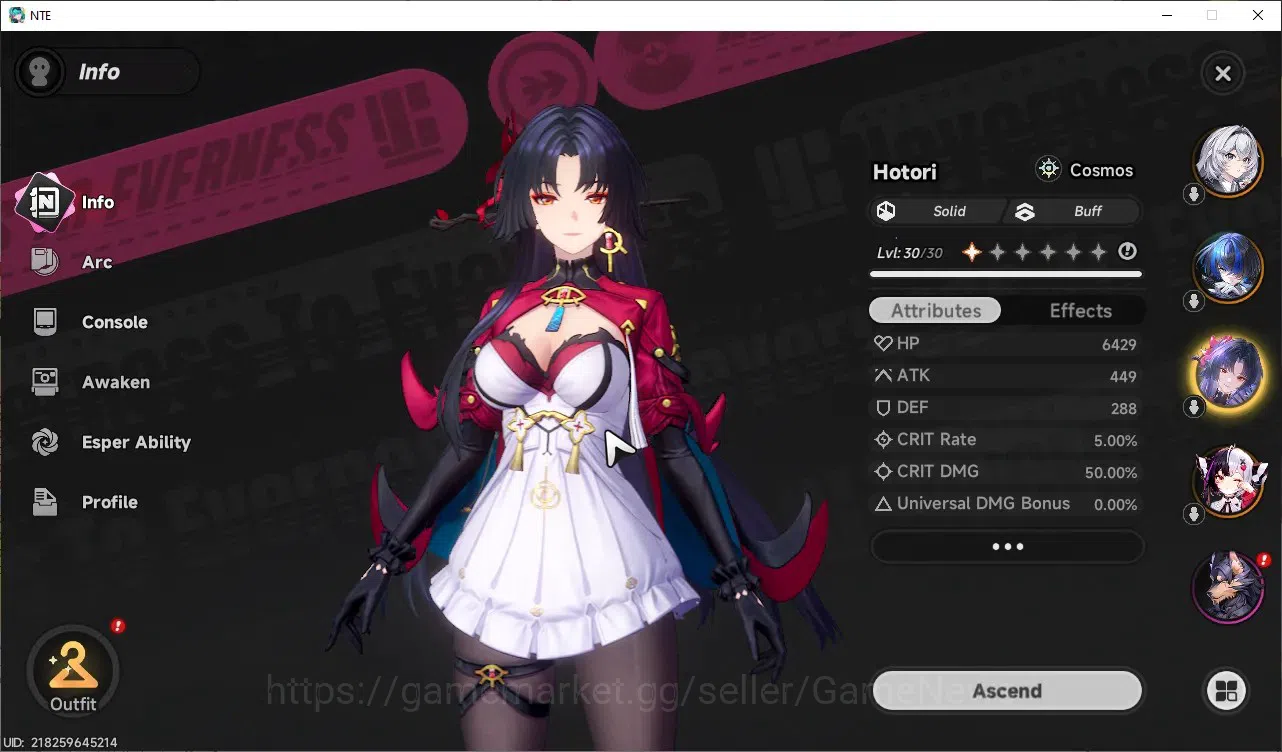 Neverness to Everness Accounts GLOBAL America|HL 20|4 SSR[Hotori+Outfit,Lacrimosa image 4