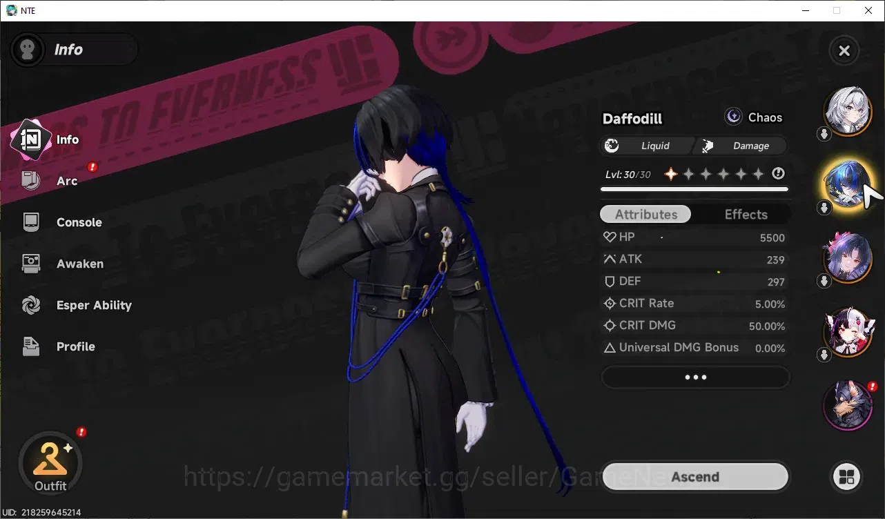 Neverness to Everness Accounts GLOBAL America|HL 20|4 SSR[Hotori+Outfit,Lacrimosa image 5