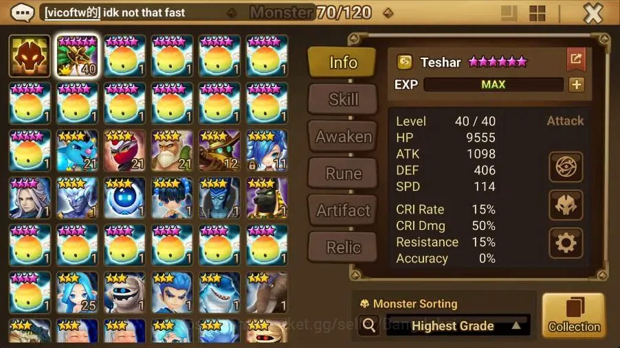 Summoners War: Sky Arena Accounts Starter GLOBAL | NB 5 TESHAR,Starter Gacha 115 12Y+160 11Y Scrool, 3 Legendary All 2