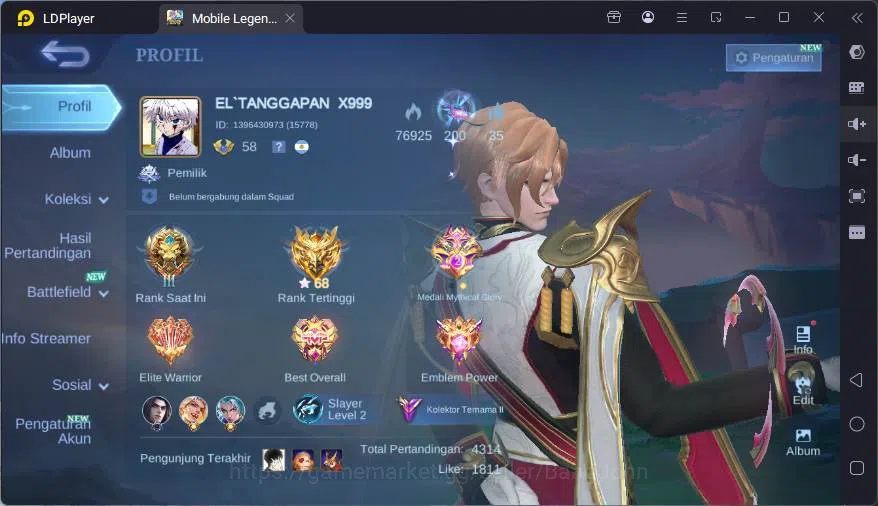 Mobile Legends: Bang Bang Accounts GLOBAL|Hero 107|Skin 251|Prime Granger+Yz,Sanrio F image 1