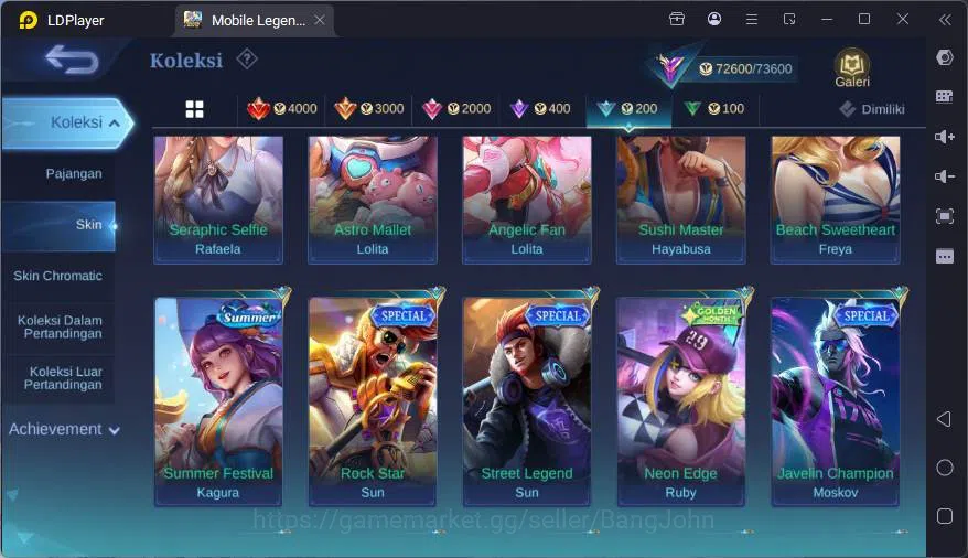 Mobile Legends: Bang Bang Accounts GLOBAL|Hero 107|Skin 251|Prime Granger+Yz,Sanrio F image 12