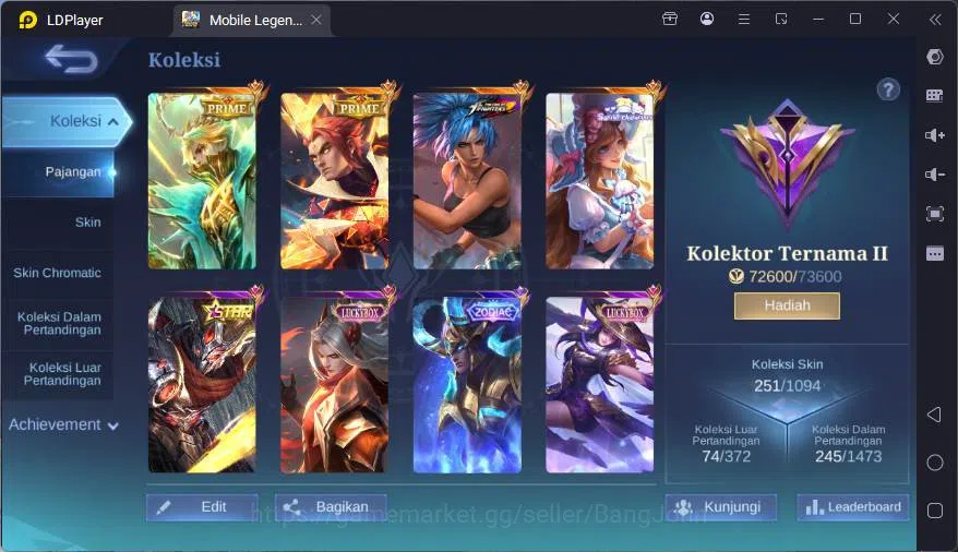 Mobile Legends: Bang Bang Accounts GLOBAL|Hero 107|Skin 251|Prime Granger+Yz,Sanrio F image 2
