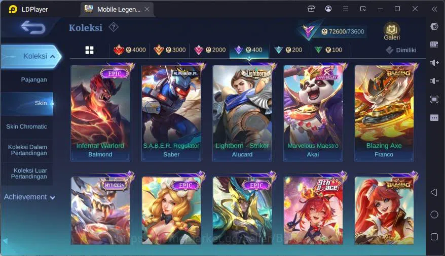 Mobile Legends: Bang Bang Accounts GLOBAL|Hero 107|Skin 251|Prime Granger+Yz,Sanrio F image 5