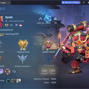 Mobile Legends: Bang Bang Accounts Collector Global|Hero 102|Skin 243|Renowned|Collector Natalia,Jawhead|Luckybox Roger|185