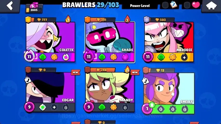 Brawl Stars Accounts 2005 Trophy|29 Brawlers 3 Max Lv (Colette,Melodie, image 5