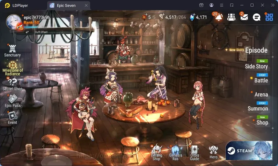 Epic Seven Accounts High-End Global Unverif |Theater Untouch|6 ML(Lisette,DB Senya,LCermia,LOTD Diene,Etc)|PoH+Bless 1