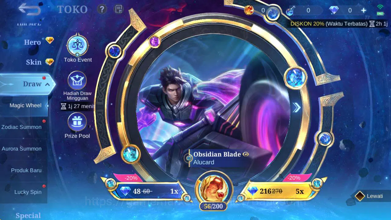 Mobile Legends: Bang Bang Accounts Others hero 126, skin 164 stun chou, kof karina, summer claude, create granger, christ 13