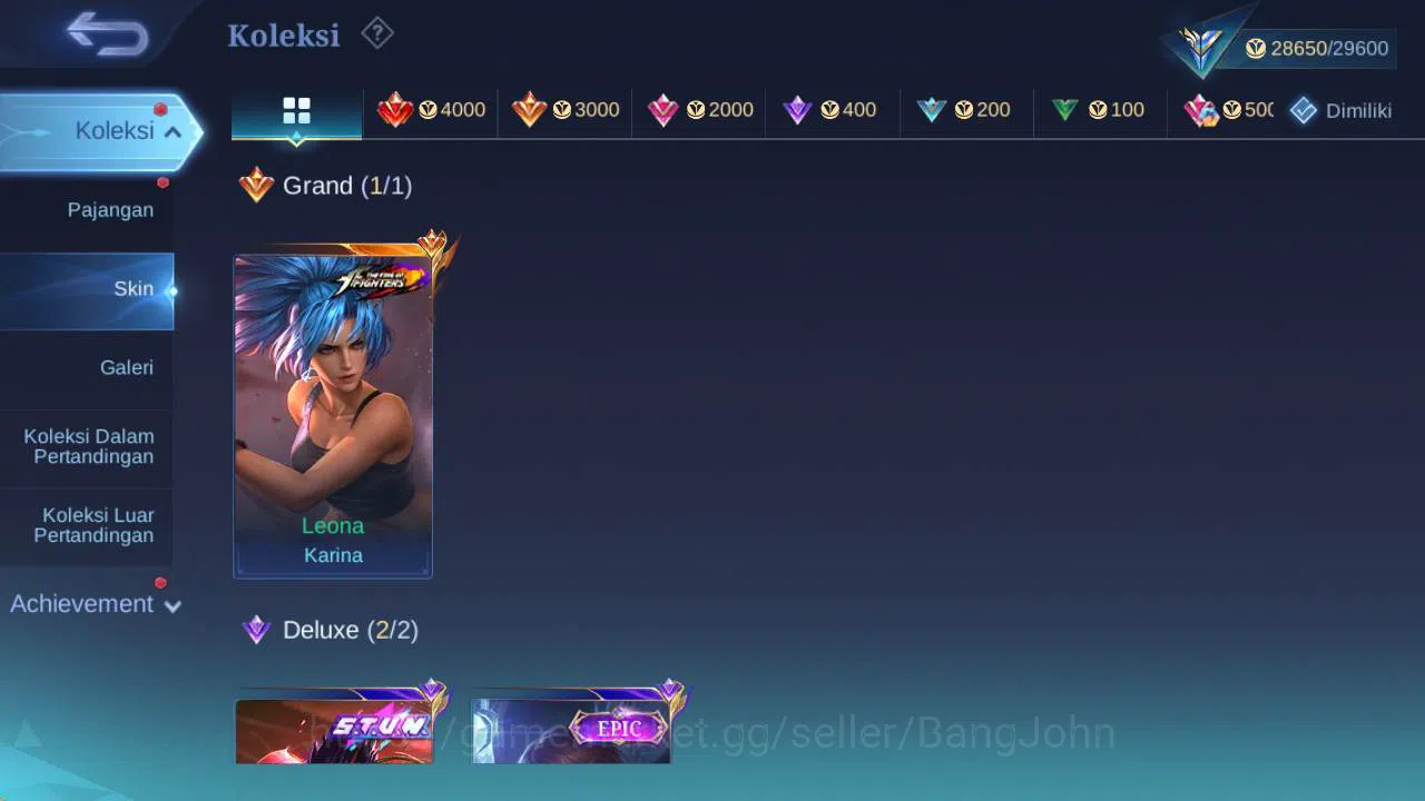 Mobile Legends: Bang Bang Accounts Others hero 126, skin 164 stun chou, kof karina, summer claude, create granger, christ 3