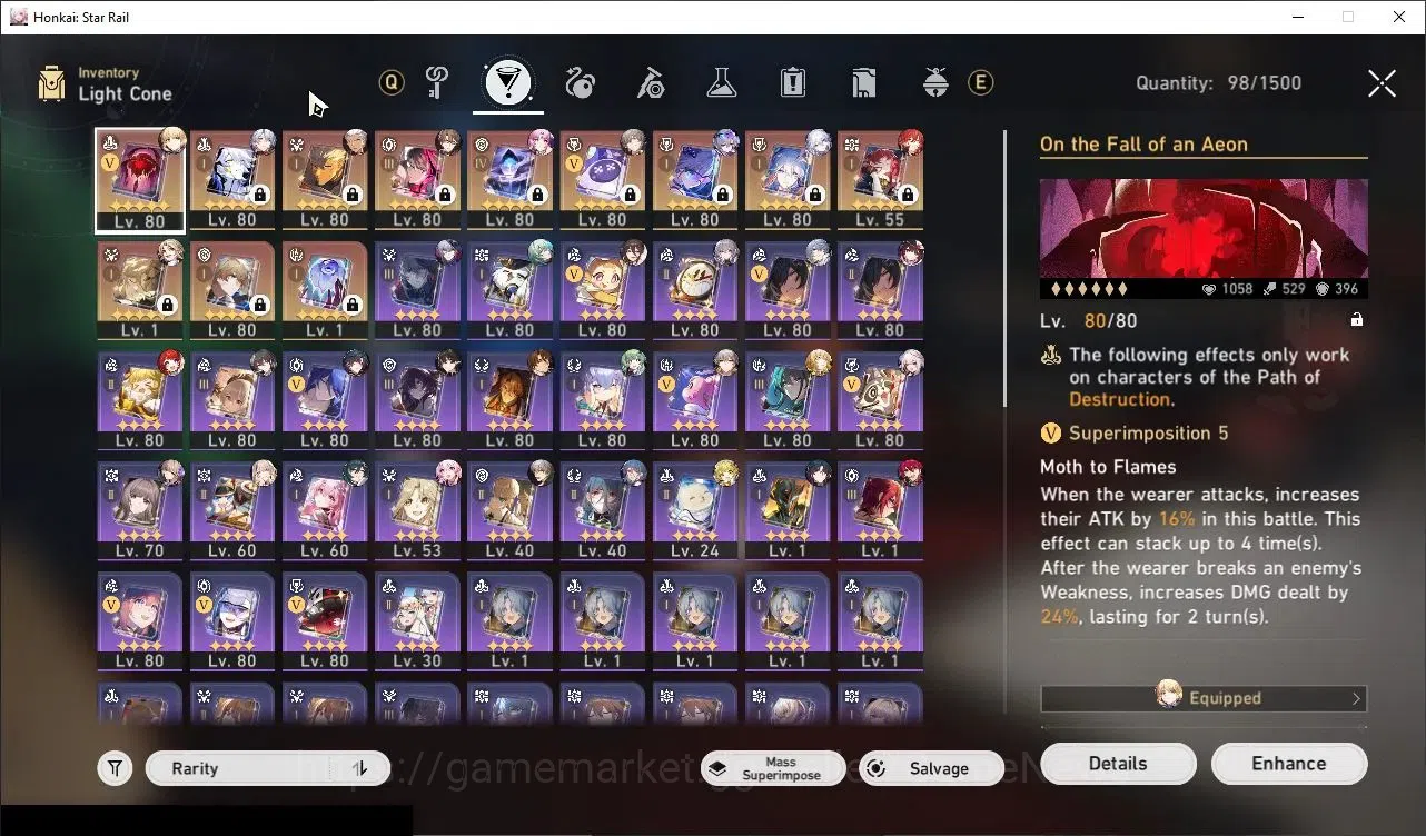 Honkai Star Rail Accounts Others Asia|TL 70|18 Limited|(Phainon E1,SW 999,YaoGuang E1,Archer)+Sign Mortenax 4