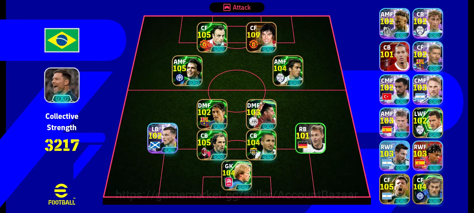 eFootball Accounts Meta Player Efootball Account for sell || Collective strength 3217 1